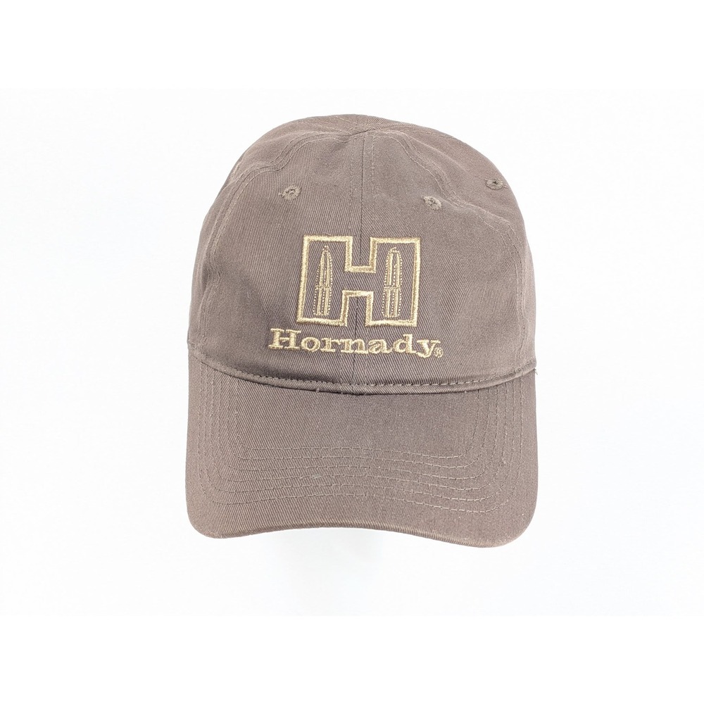 Hornady Baseball Cap Hat Brown Tan 100% Cotton Adjustable Strap Back Excellent